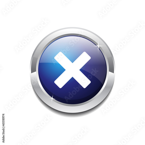 Cross Circular Blue Vector Web Button Icon