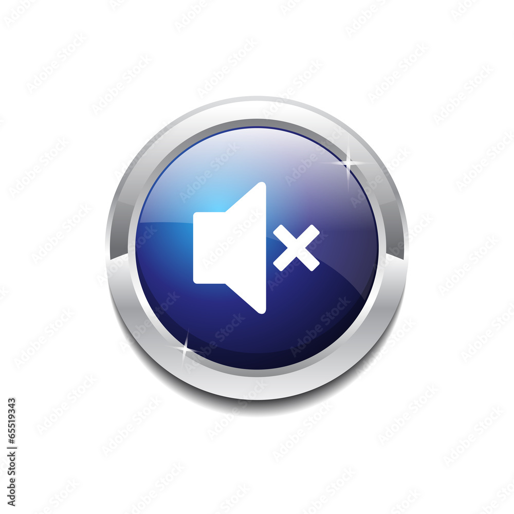 Mute Circular Blue Vector Web Button Icon Mute Circular Blue Vector Web Button Icon