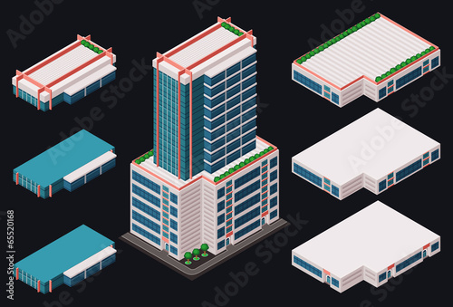 isometric modern building