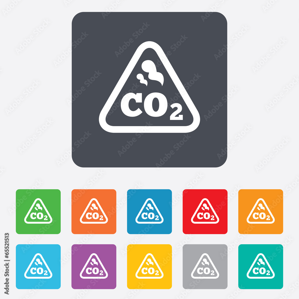 CO2 carbon dioxide formula sign icon. Chemistry CO2 carbon dioxide formula sign icon. Chemistry