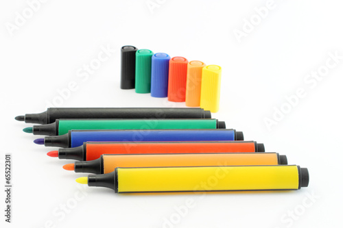 Colored markers isolated