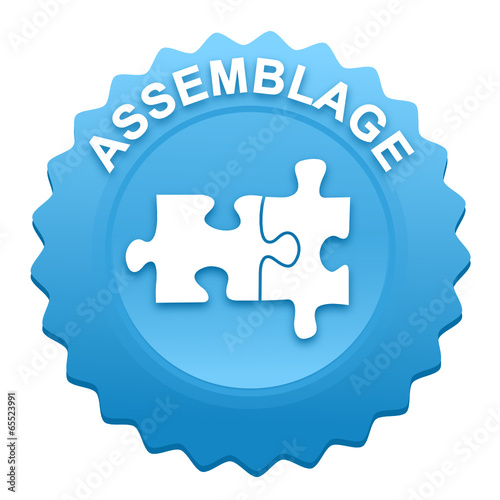 assemblage sur bouton web denté bleu