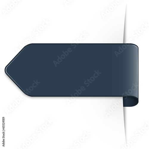 Dunkelblauer Sticker Pfeil mit Textfreiraum