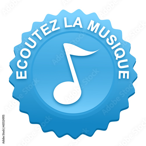 écoutez la musique sur bouton web denté bleu