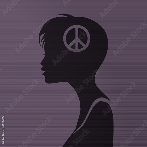 woman silhouette with peace inside