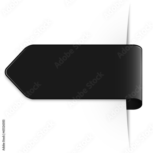 Schwarzer Sticker Pfeil mit Textfreiraum
