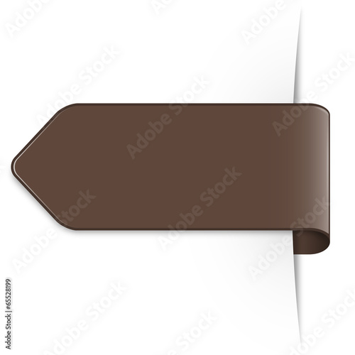 Brauner Sticker Pfeil mit Textfreiraum