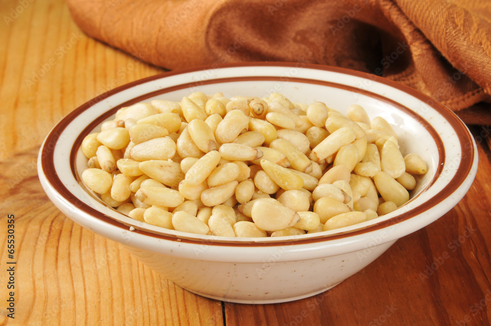 bowl of pine nuts bowl of pine nuts