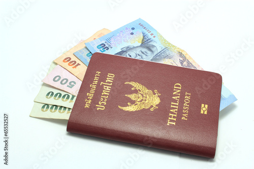 Thailand Passport and Thailand Banknotes