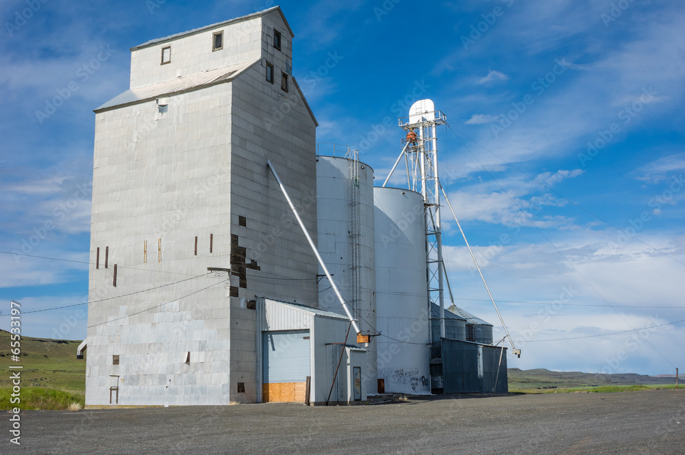 Obraz premium Grain elevator and storage silo