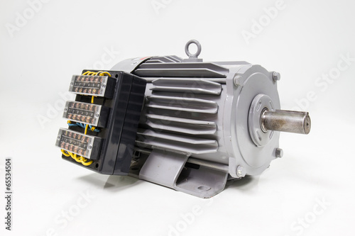 Electric motor with control panel on the white background