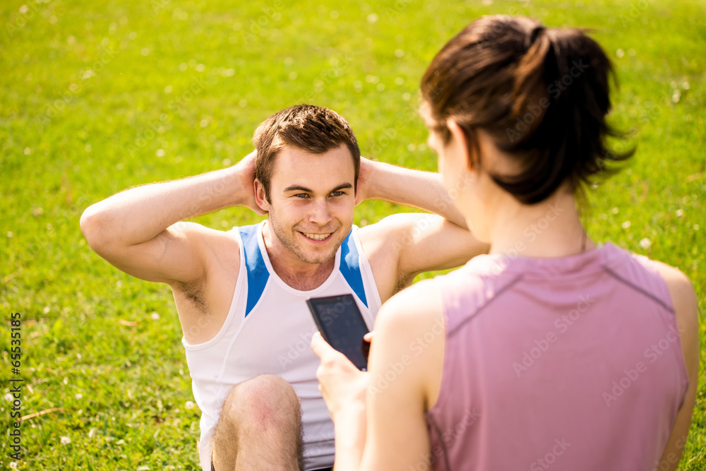 Couple training together Couple training together