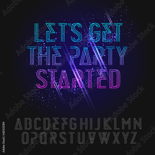 Neon party alphabet
