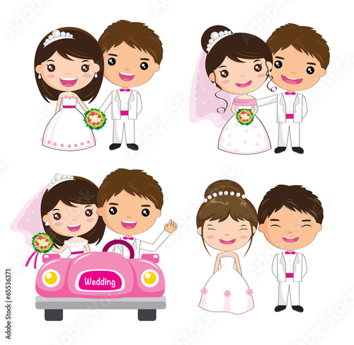 cartoon wedding set