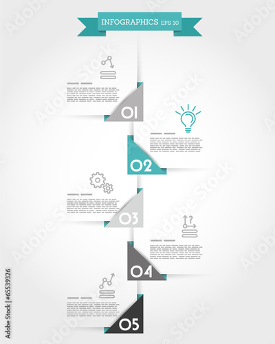 turquoise origami triangular timeline