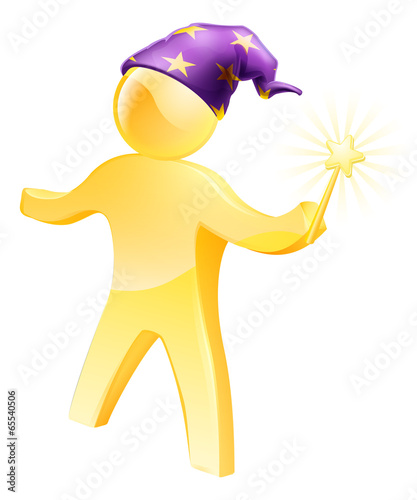 Wizard waving a wand