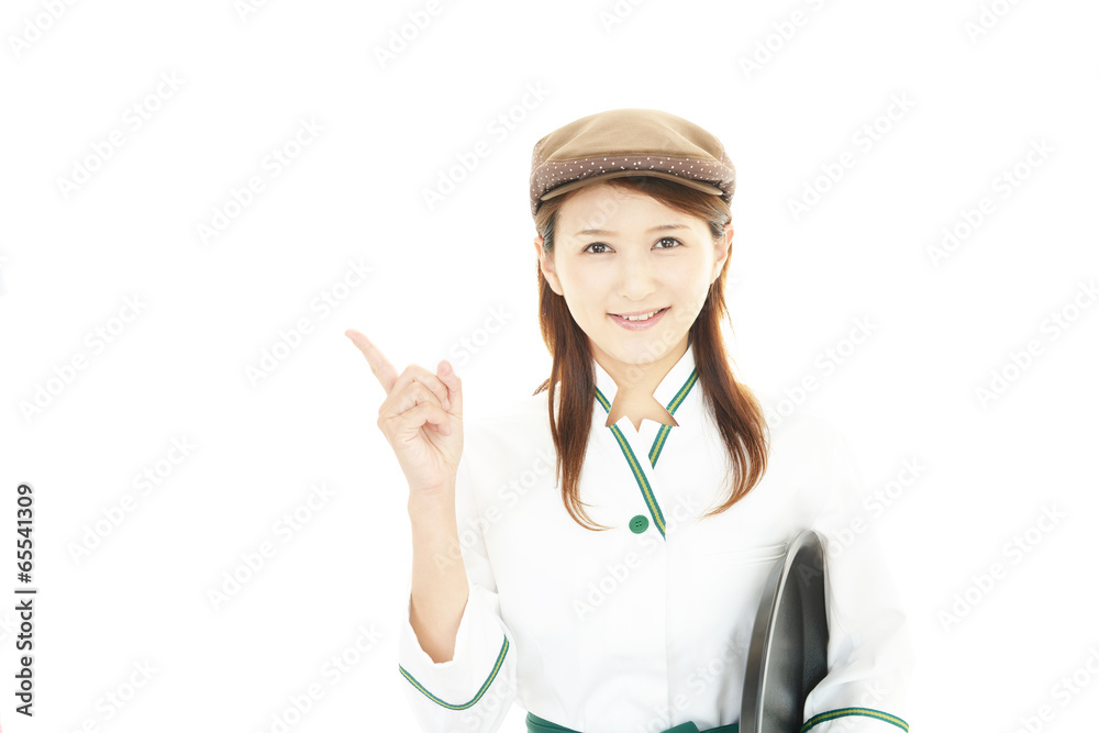 笑顔のウェイトレス
