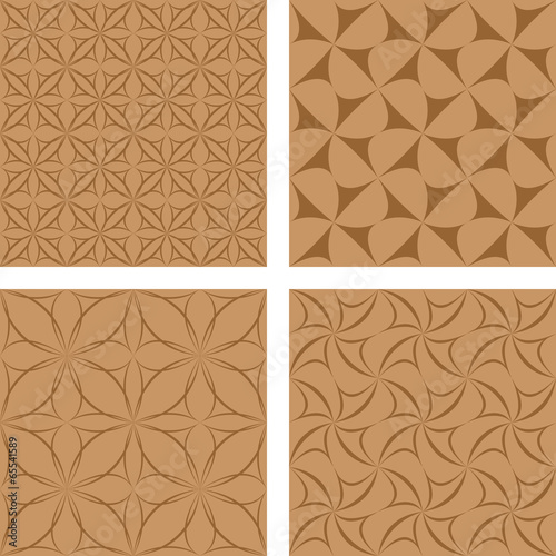 Light brown seamless pattern background set