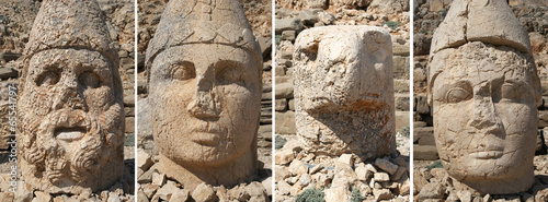 Old head sculptures on Nemrut Dagi in Turkey photo