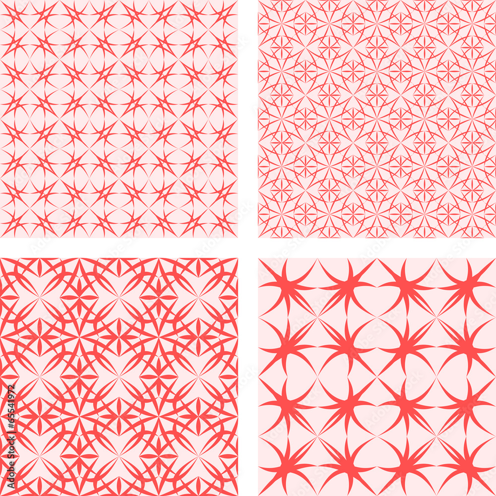 Red seamless pattern background set Red seamless pattern background set