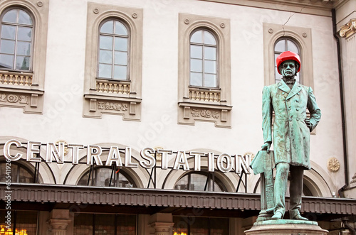 Satue of Nils Ericson in front of Central station in Stockholm photo