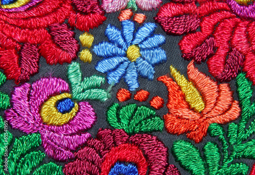 multicolor floral hand embroidery pattern
