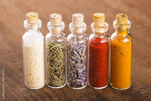 bottles with spices