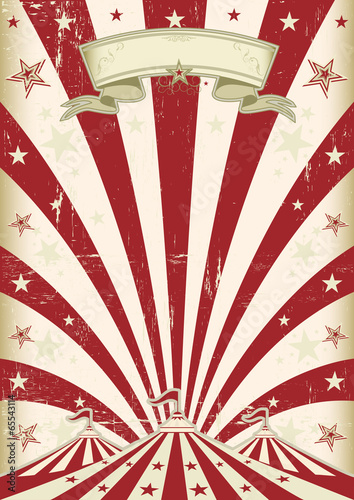 Vintage red sun circus