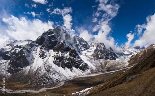 Pheriche Valley and Cholatse peak in Himalaya