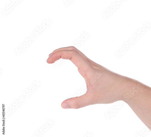 Male hand reaching for something.