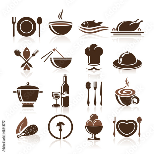 Cooking and kitchen icon set