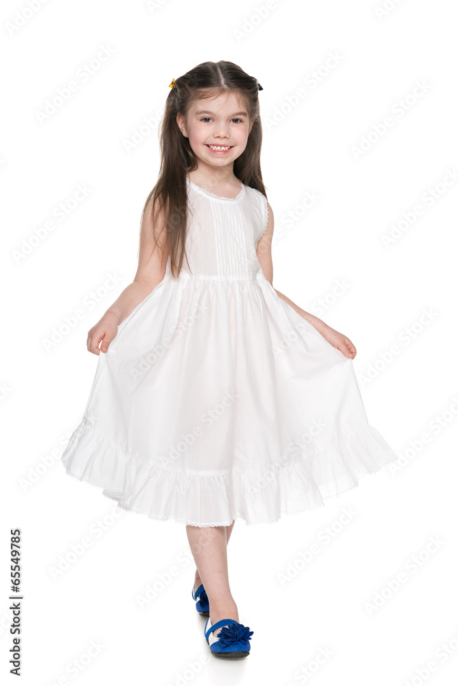 Little girl in the white dress