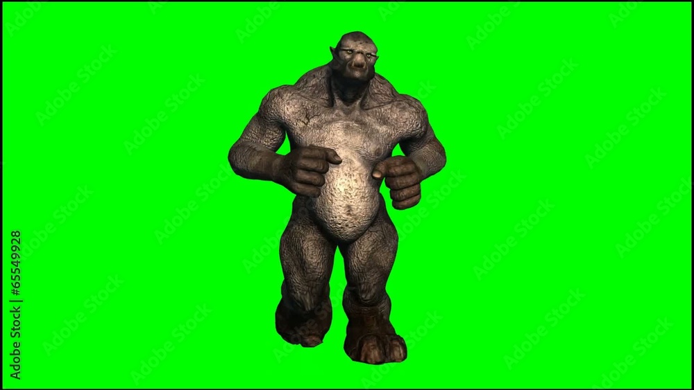 Trolls Mythical Fantasy Creature runs - green screen Trolls Mythical Fantasy Creature runs - green screen
