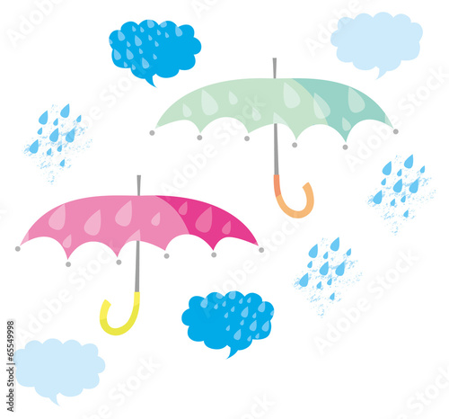 傘と雨粒