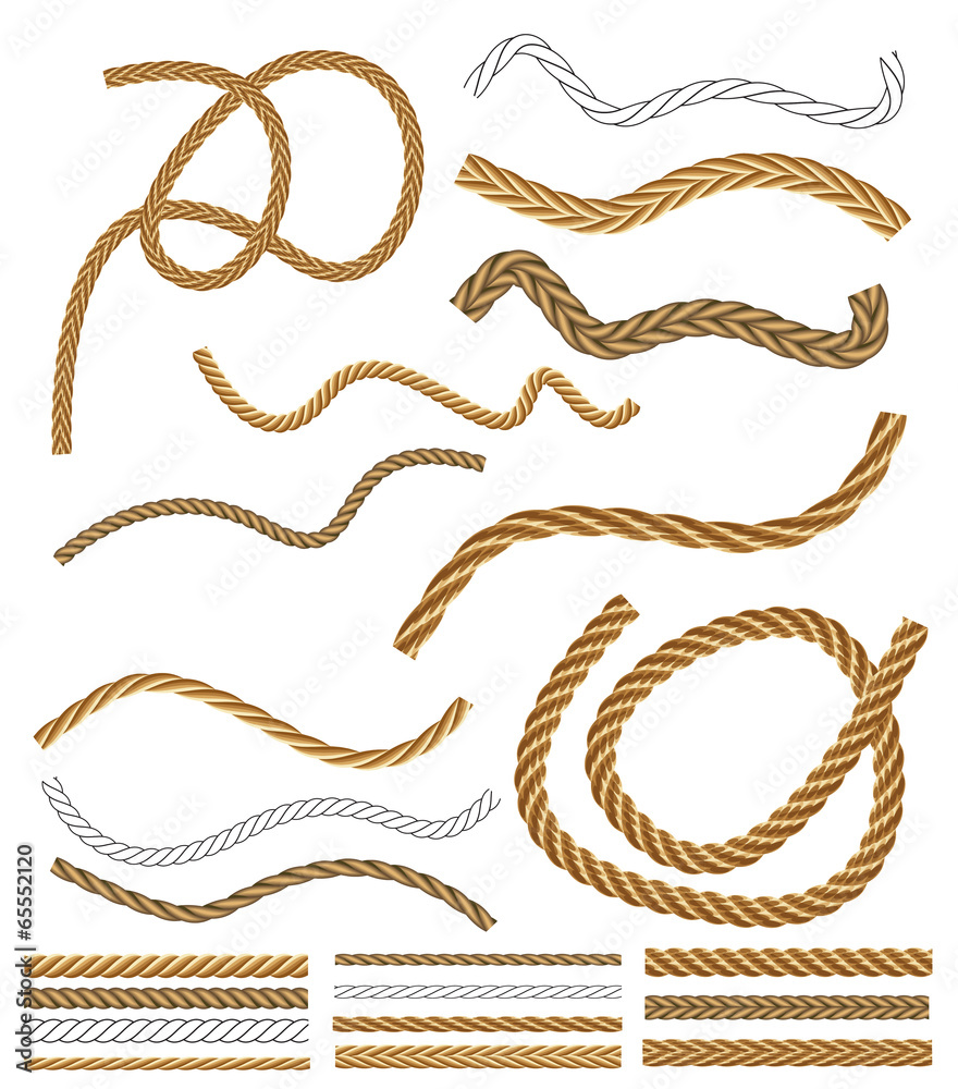 Vector Rope Brushes - with brush library Stock Vector | Adobe Stock