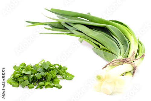 Green Leek Isolated on White Background