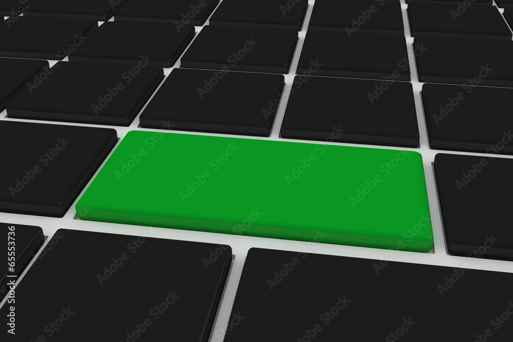 Black keyboard with green key