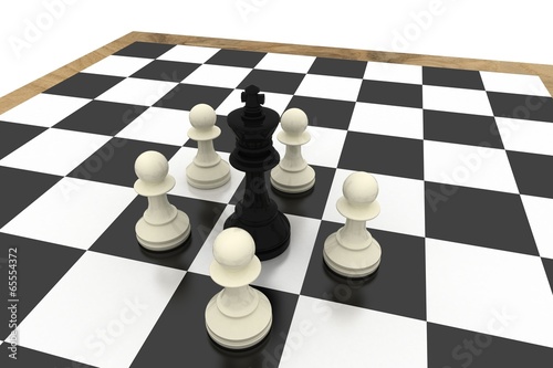 White pawns surrounding black king