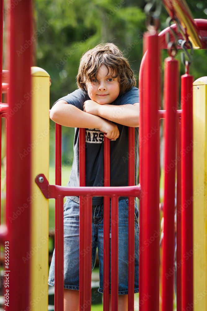 Fototapeta premium Boy playing outside