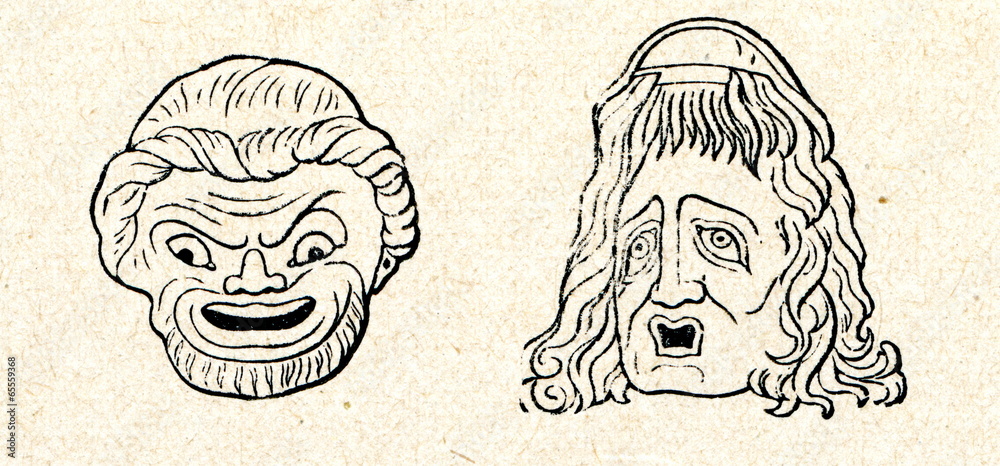 Greek Theatre Masks Clip Art
