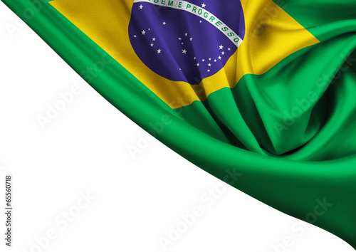 flag of Brazil crop isolated on white
