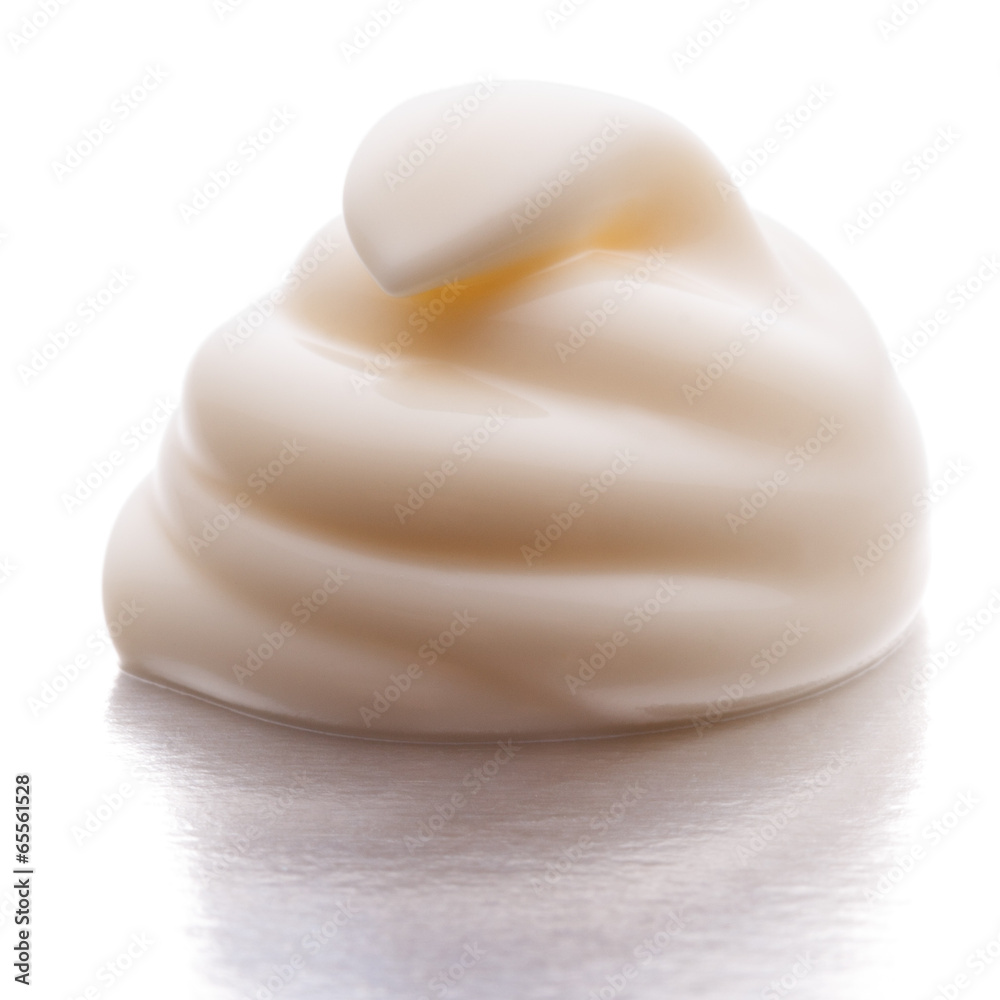 Mayonnaise swirl isolated on white background cutout Mayonnaise swirl isolated on white background cutout