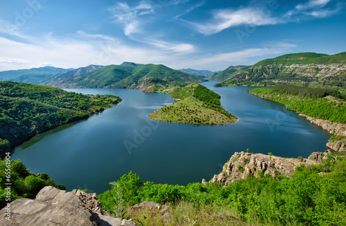 Panoramic view of Kardjali dam, Bulgaria