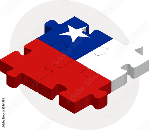 Chile Flag in puzzle