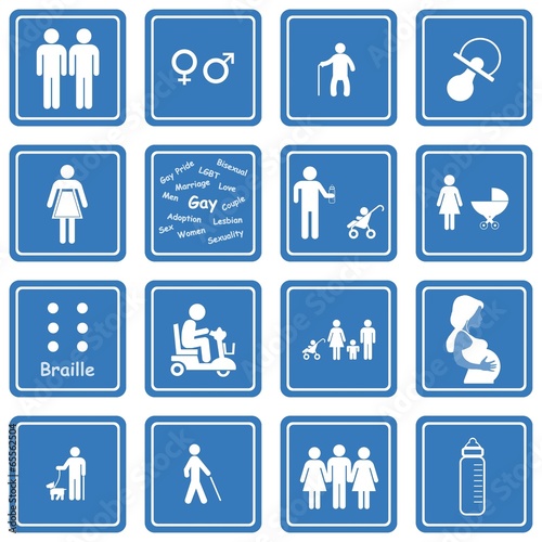 Famille et handicapes dans 16 panneaux