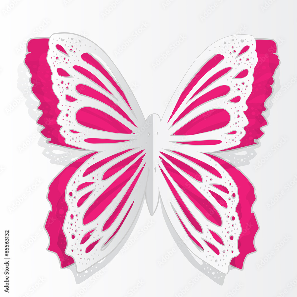 Greeting card with paper butterfly