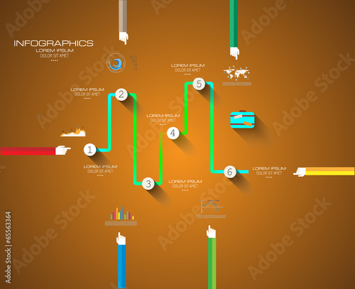 Flat UI design concepts for unique infographics