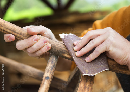 фотографія Wooden furniture restoration