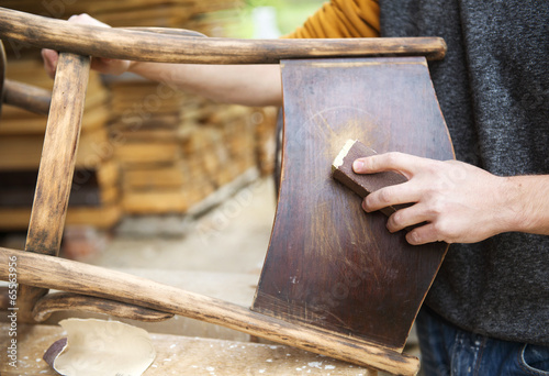 Фотография Wooden furniture restoration