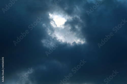 Dark blue sky with clouds